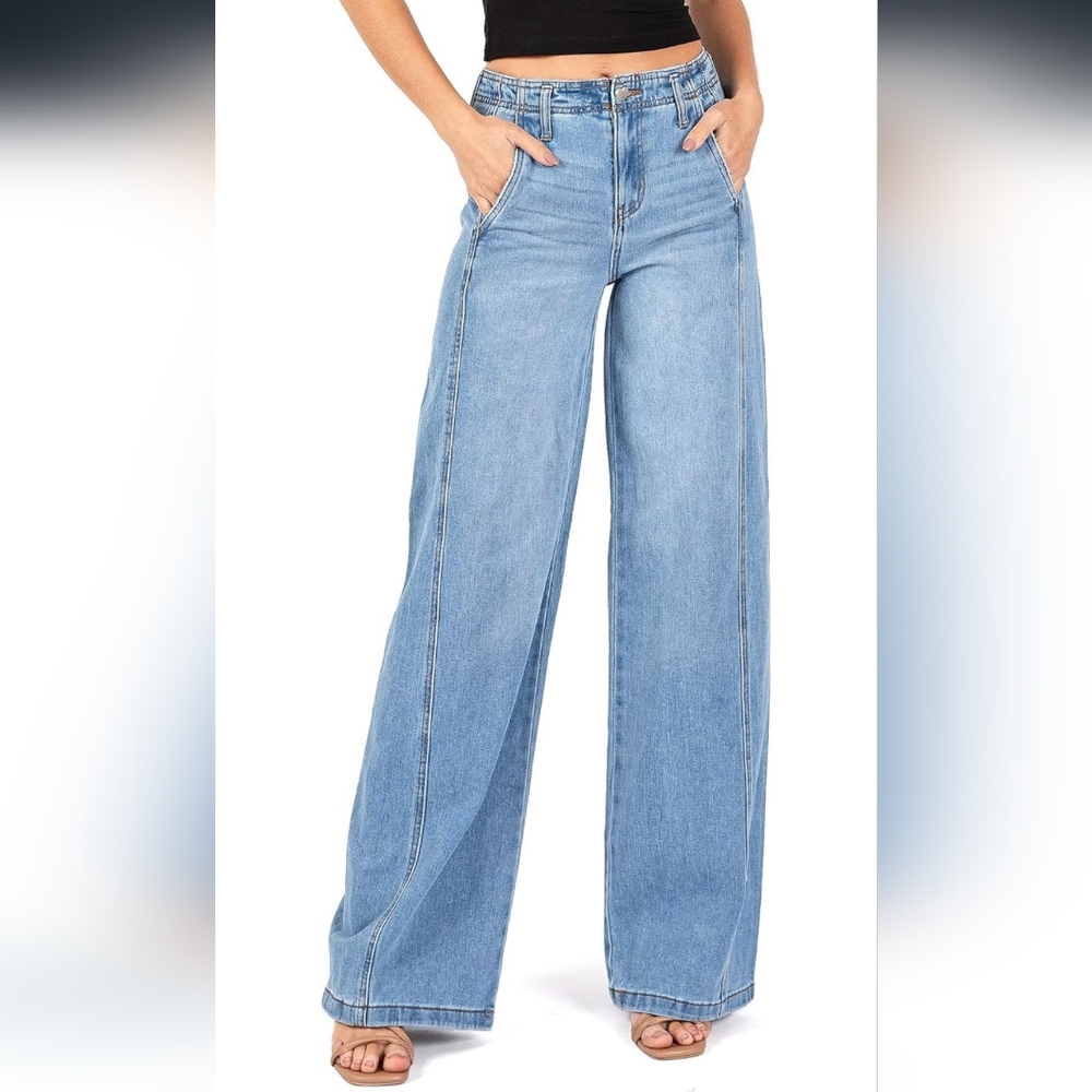 RE Generation by Celebrity Pink Women's High Rise Wide Leg Jeans 3/26